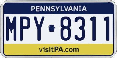 PA license plate MPY8311