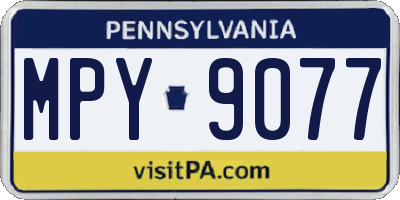 PA license plate MPY9077