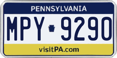 PA license plate MPY9290