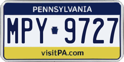PA license plate MPY9727
