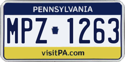 PA license plate MPZ1263
