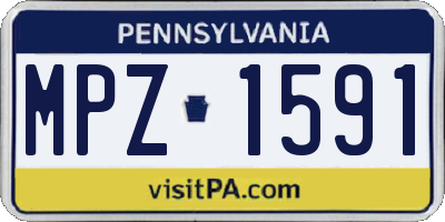 PA license plate MPZ1591