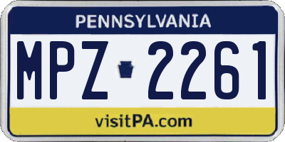 PA license plate MPZ2261
