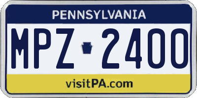 PA license plate MPZ2400