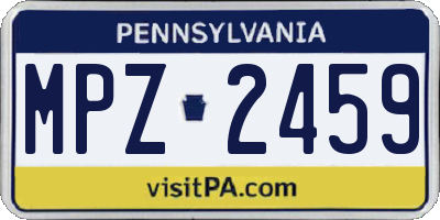PA license plate MPZ2459