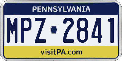 PA license plate MPZ2841