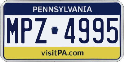 PA license plate MPZ4995