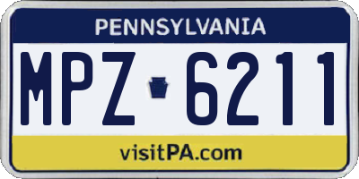PA license plate MPZ6211