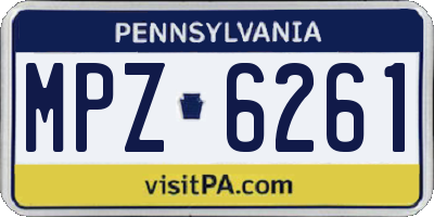 PA license plate MPZ6261
