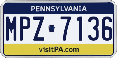 PA license plate MPZ7136