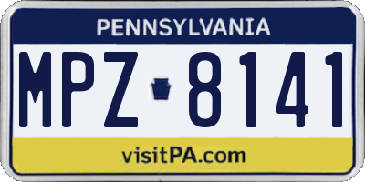 PA license plate MPZ8141