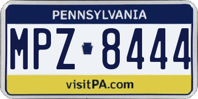 PA license plate MPZ8444
