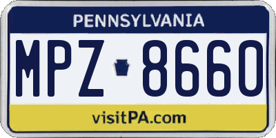 PA license plate MPZ8660