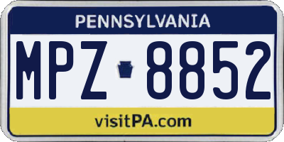 PA license plate MPZ8852