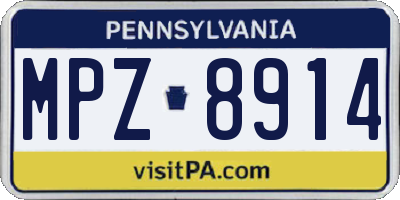 PA license plate MPZ8914