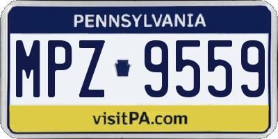 PA license plate MPZ9559