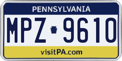 PA license plate MPZ9610
