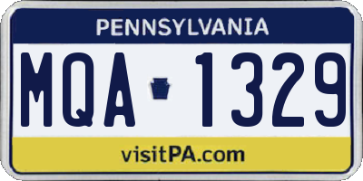 PA license plate MQA1329