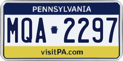PA license plate MQA2297