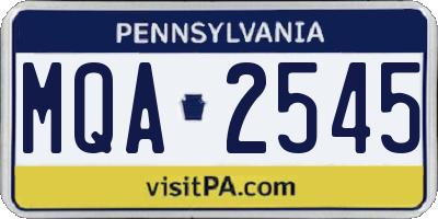 PA license plate MQA2545