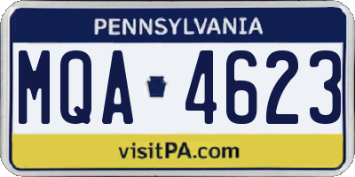 PA license plate MQA4623