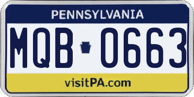 PA license plate MQB0663