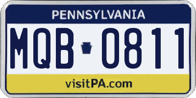 PA license plate MQB0811