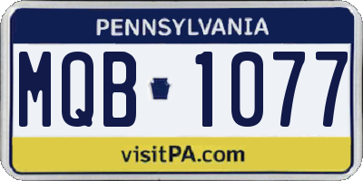 PA license plate MQB1077