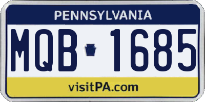 PA license plate MQB1685