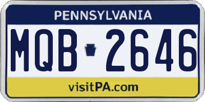 PA license plate MQB2646