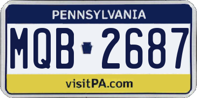 PA license plate MQB2687
