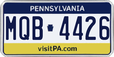 PA license plate MQB4426