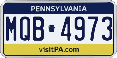 PA license plate MQB4973
