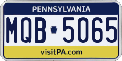 PA license plate MQB5065