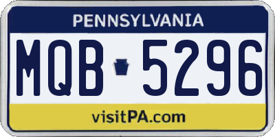 PA license plate MQB5296