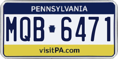 PA license plate MQB6471