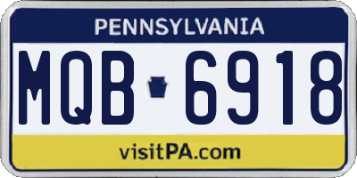 PA license plate MQB6918