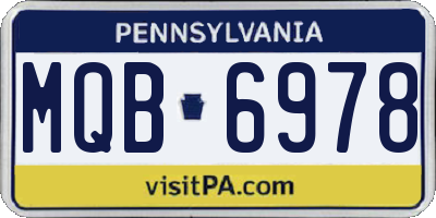PA license plate MQB6978