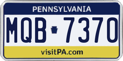 PA license plate MQB7370