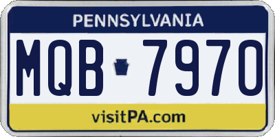 PA license plate MQB7970