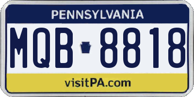 PA license plate MQB8818
