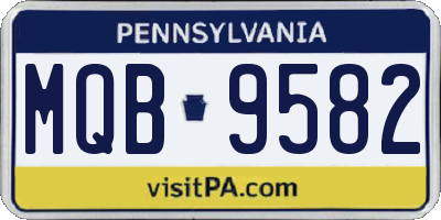 PA license plate MQB9582
