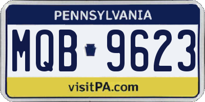 PA license plate MQB9623