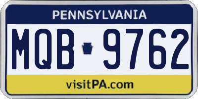 PA license plate MQB9762