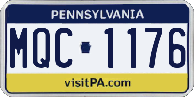 PA license plate MQC1176