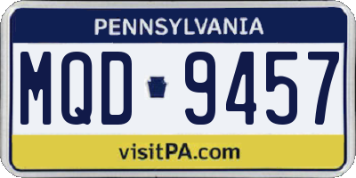 PA license plate MQD9457