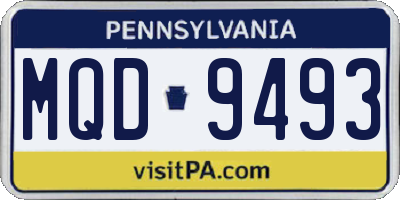PA license plate MQD9493