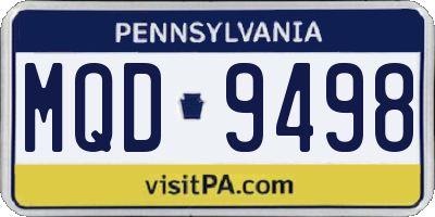 PA license plate MQD9498