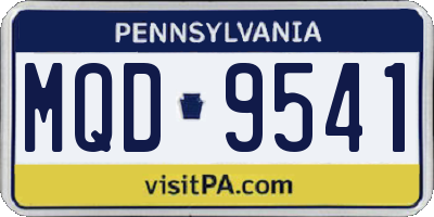 PA license plate MQD9541