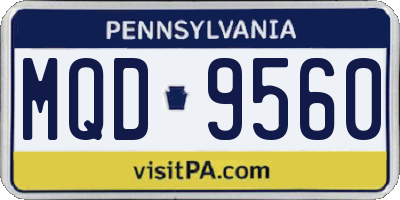 PA license plate MQD9560
